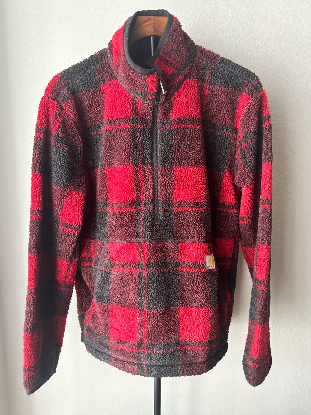 Carhartt Plaid Sherpa Quarter-Zip Pullover Men’s M